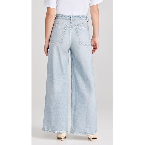 rag & bone Sofie Miramar Sweatpant Ankle Faux Wide Leg Jeans Light Distressed 25 - Picture 2 of 8